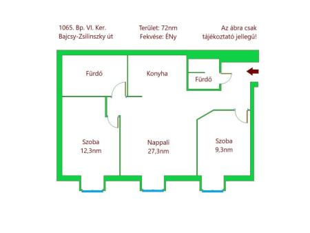 flat For rent 1065 Budapest Bajcsy-Zsilinszky út Property image: 2