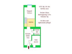 flat For rent 1073 Budapest Kertész utca 50sqm 650 €/month Property image: 18