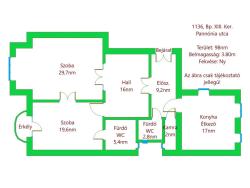 flat For rent 1136 Budapest Pannónia utca 98sqm 390 000 HUF/month ing_kep: 1