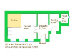 flat For sale 1054 Budapest Báthory utca 52sqm 150 000 € Property image: 2