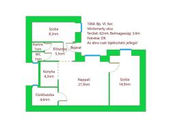 Eladó lakás 1064 Budapest Vörösmarty utca 62m2 74,9M Ft Ingatlan kép: 2