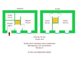flat For sale 1074 Budapest Huszár utca 26sqm 44,9M HUF Property image: 2