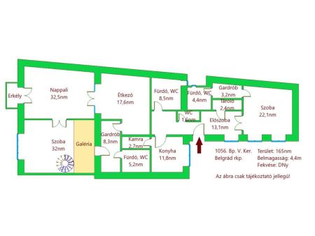flat For rent 1056 Budapest Belgrád rakpart Property image: 2