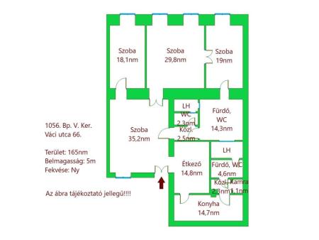 flat For rent 1056 Budapest Váci utca Property image: 2